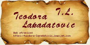 Teodora Lapadatović vizit kartica